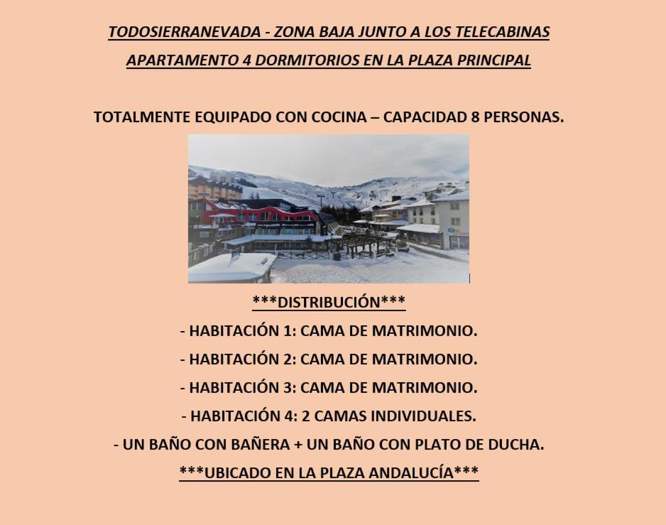 Todosierranevada Zona Baja - Apartamentos De 4 Dormitorios - Junto A Los Telecabinas シエラネバダ エクステリア 写真
